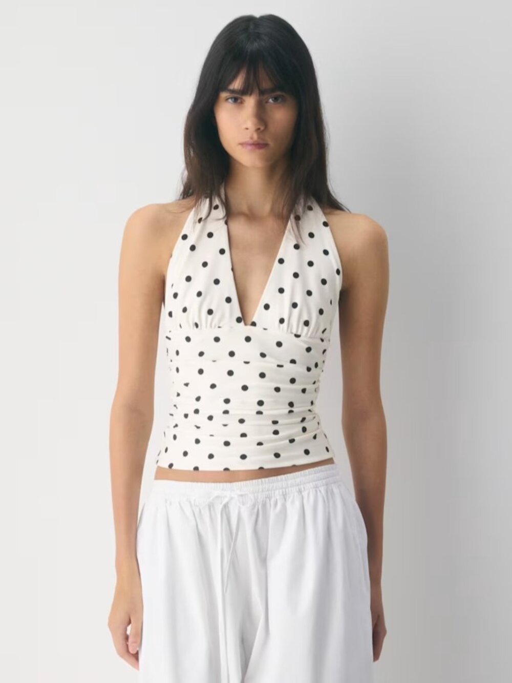 NWT Aritzia Smooth Matter WYLDER Halter Top Light Birch/Black M